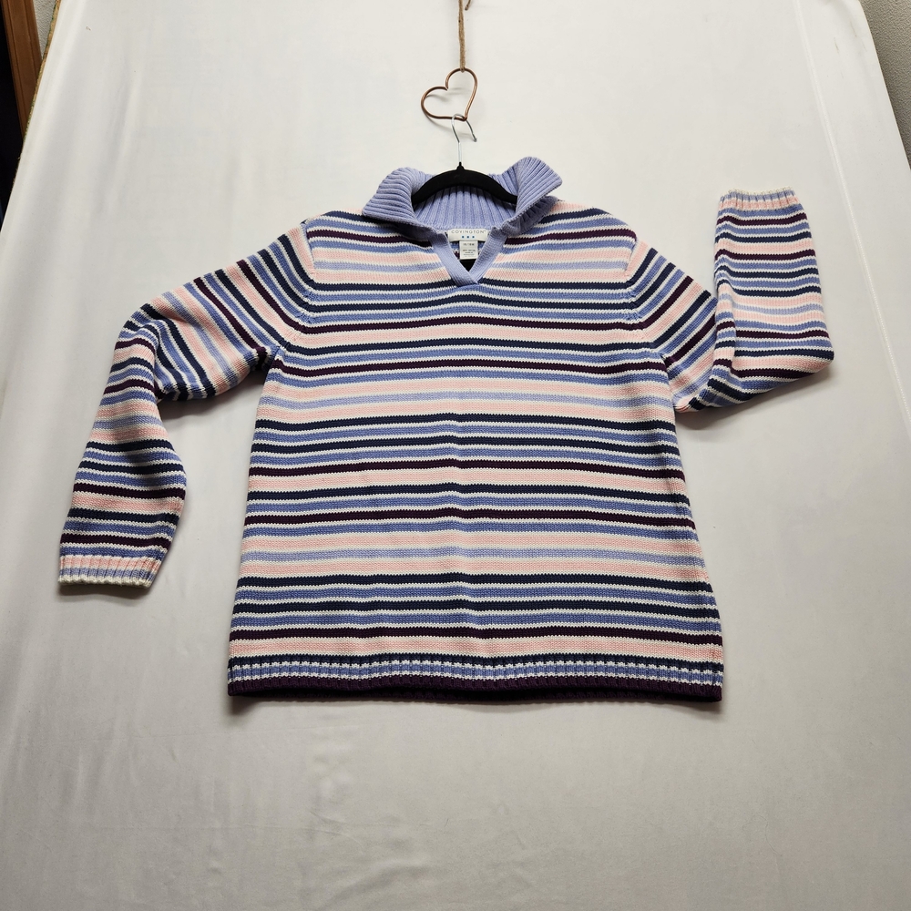 ⭐️Covington Striped Cowl Neck Sweater  Cabincore Grandmacore Cozy Size 16/18